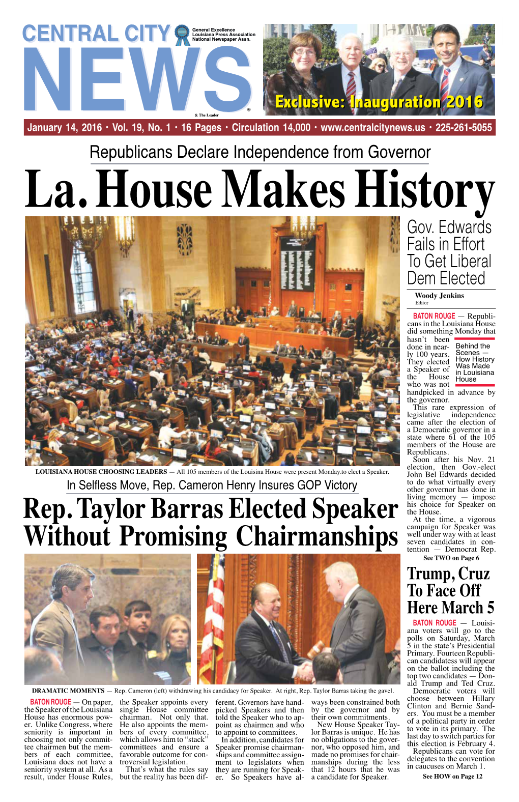 Rep. Taylor Barras Elected Speaker Without Promising Chairmanships