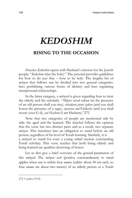 Kedoshim Rising to the Occasion