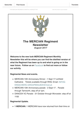 MERCIAN Regiment Monthly Update