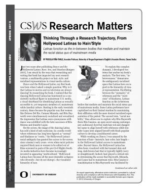 CSWS Research Matters, Spring 2012