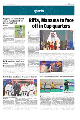 Riffa, Manama to Face Off in Cup Quarters