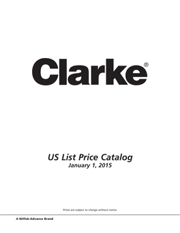 US List Price Catalog January 1, 2015