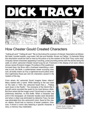 How Chester Gould Created Characters