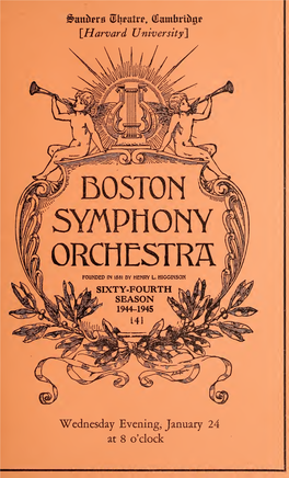 Boston Symphony Orchestra Concert Programs, Season 64,1944-1945, Trip