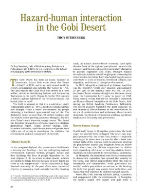 Hazard-Human Interaction in the Gobi Desert
