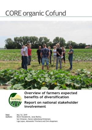 Overview of Farmers Expected Benefits of Diversification Report on National Stakeholder Involvement