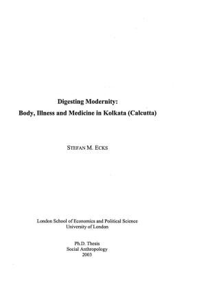 Body, Illness and Medicine in Kolkata (Calcutta)