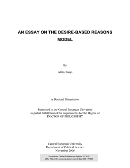 An Essay on the Desire-Based Reasons Model