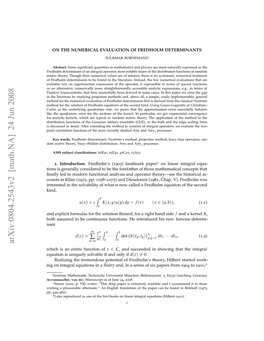 Numerical Evaluation of Fredholm Determinants