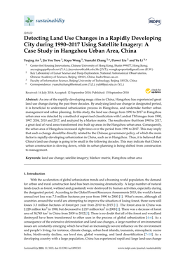 Detecting Land Use Changes in a Rapidly Developing City During 1990–2017 Using Satellite Imagery: a Case Study in Hangzhou Urban Area, China