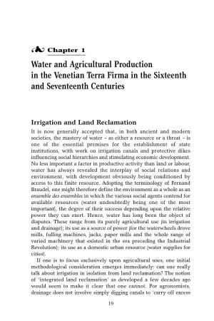Water and Agricultural Production in the Venetian Terra Firma in the Sixteenth and Seventeenth Centuries