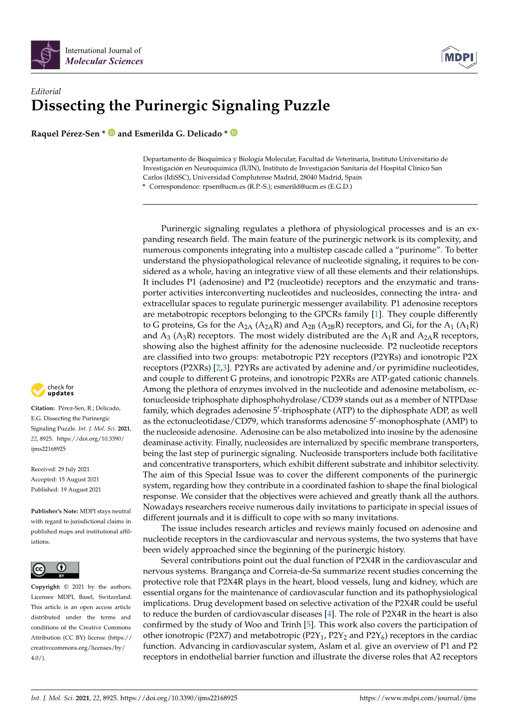 Dissecting the Purinergic Signaling Puzzle