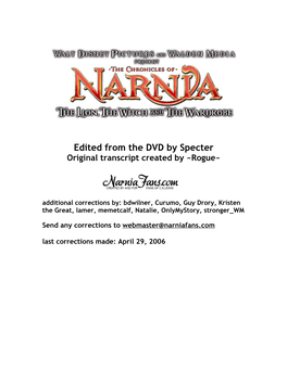 Narnia Script