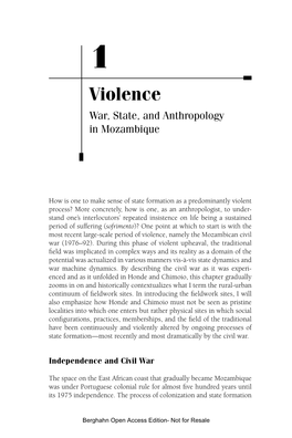 Violence War, State, and Anthropology in Mozambique