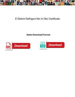 E District Delhigovt Nic in Obc Certificate