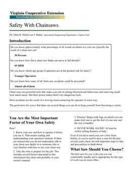 Safety with Chainsaws