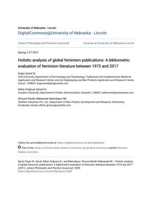 Holistic Analysis of Global Feminism Publications: a Bibliometric Evaluation of Feminism Literature Between 1975 and 2017