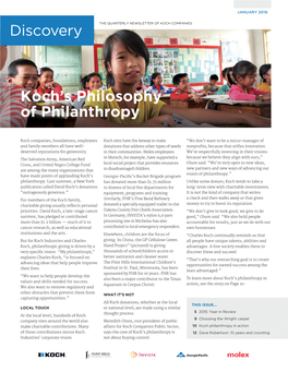 Discovery Koch's Philosophy of Philanthropy