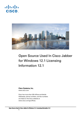 Licensing Information for Cisco Jabber for Windows 12.1