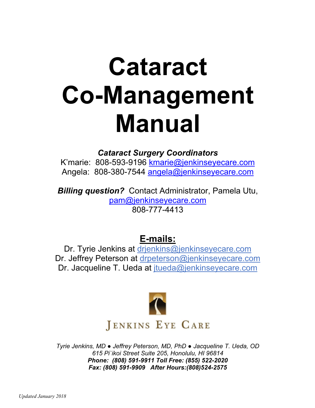 Cataract Co-Management Manual