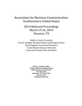 Association for Business Communication Southwestern United States