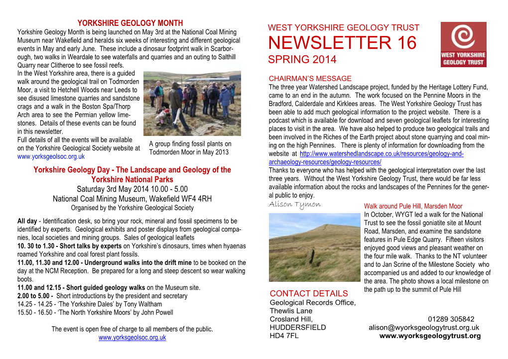 Newsletter 16 Spring 2014