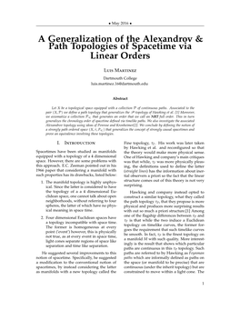 A Generalization of the Alexandrov and Path Topologies of Spacetime Via Linear Orders