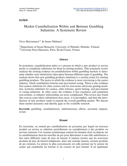 Review Market Cannibalization Within and Between Gambling Industries: a Systematic Review