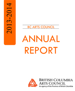 BC Arts Council Annual Report 2013/14