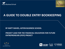 A Guide to Double Entry Bookkeeping