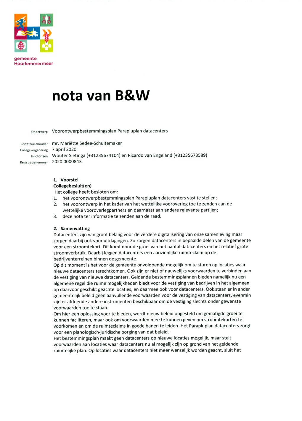 10. Voorontwerpbestemmingsplan Parapluplan Datacenters.Pdf 13MB