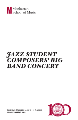 Jazz Student Composers' Big Band Concert