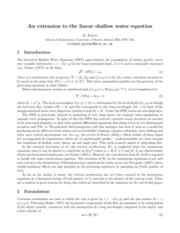 An Extension to the Linear Shallow Water Equation