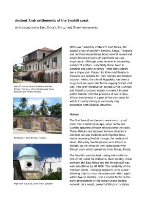 Download Ancient Arab Settlements of the Swahili Coast