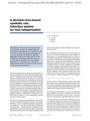 A Decision-Tree-Based Symbolic Rule Induction System for Text Categorization