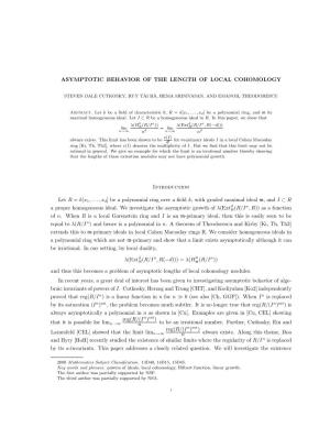 Asymptotic Behavior of the Length of Local Cohomology