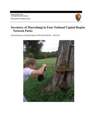 Inventory of Macrofungi in Four National Capital Region Network Parks