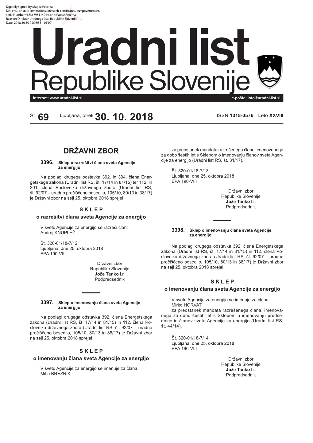 Uradni List RS, Št