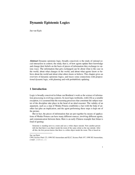 Dynamic Epistemic Logics