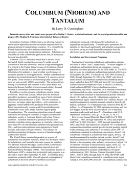 COLUMBIUM (NIOBIUM) and TANTALUM by Larry D
