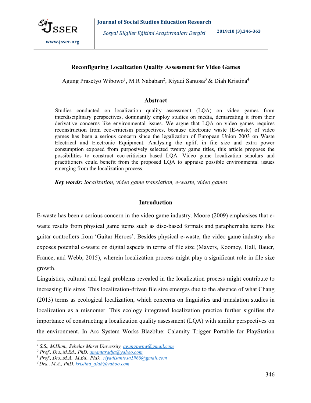 346 Reconfiguring Localization Quality Assessment for Video