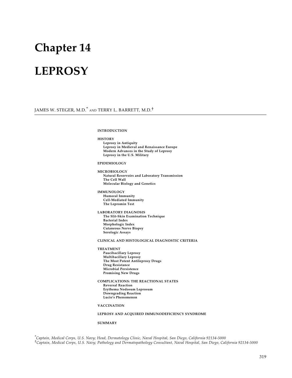 Military Dermatology, Chapter 14, Leprosy
