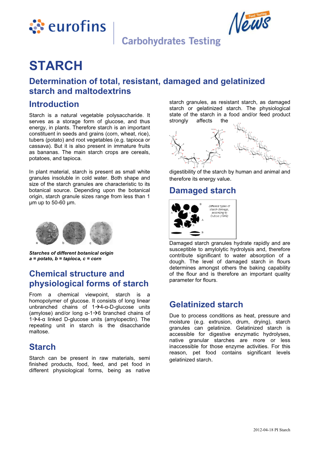 Starch Testing