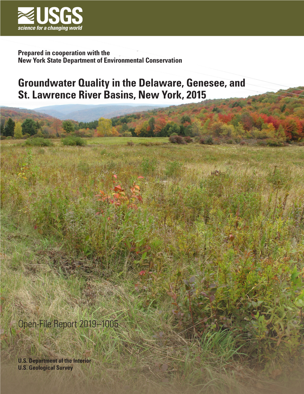 Groundwater Quality in the Delaware, Genesee, and St. Lawrence River Basins, New York, 2015
