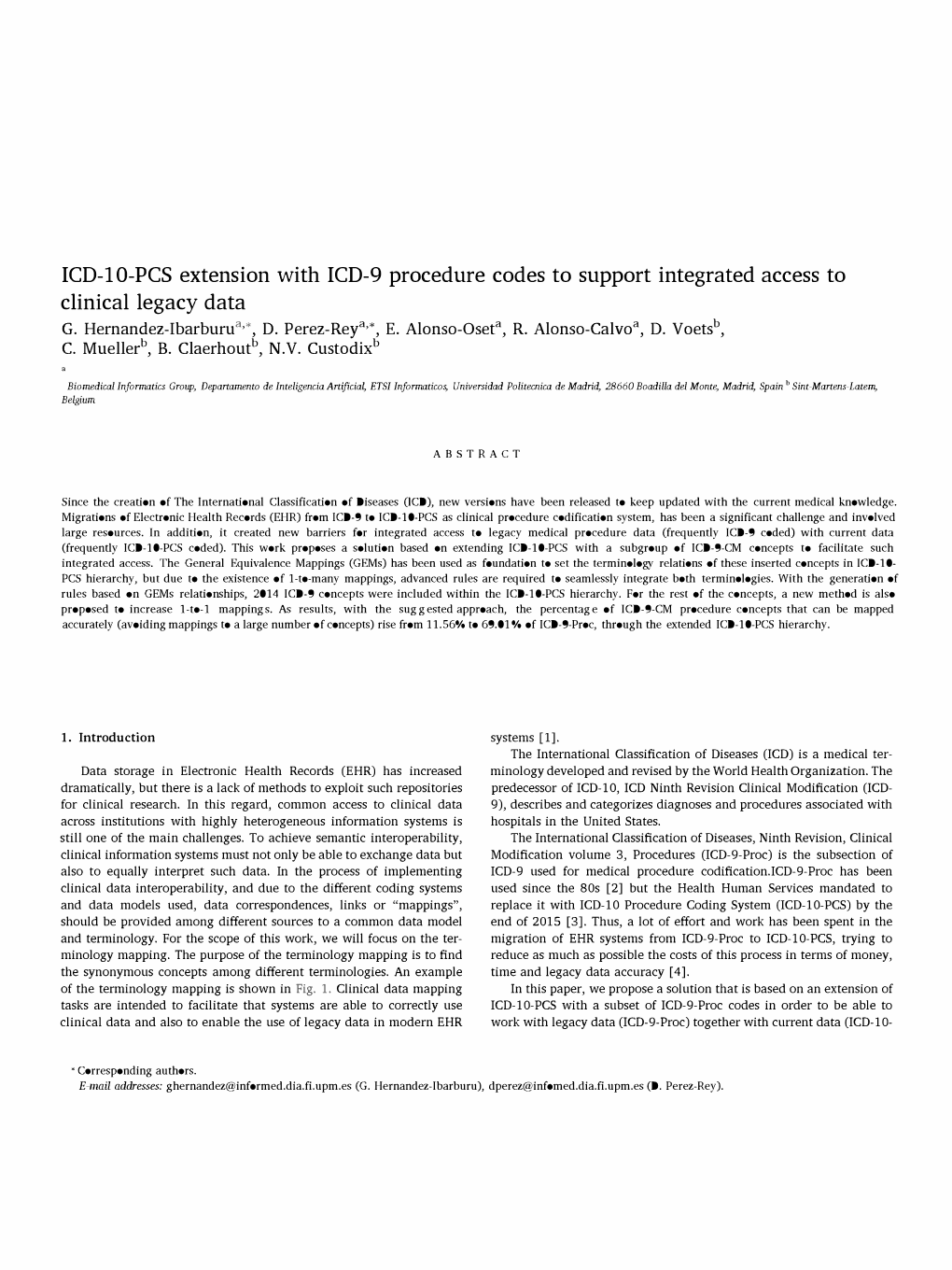 ICD-10-PCS Extension with ICD-9 Procedure Codes to Support Integrated Access to Clinical Legacy Data G