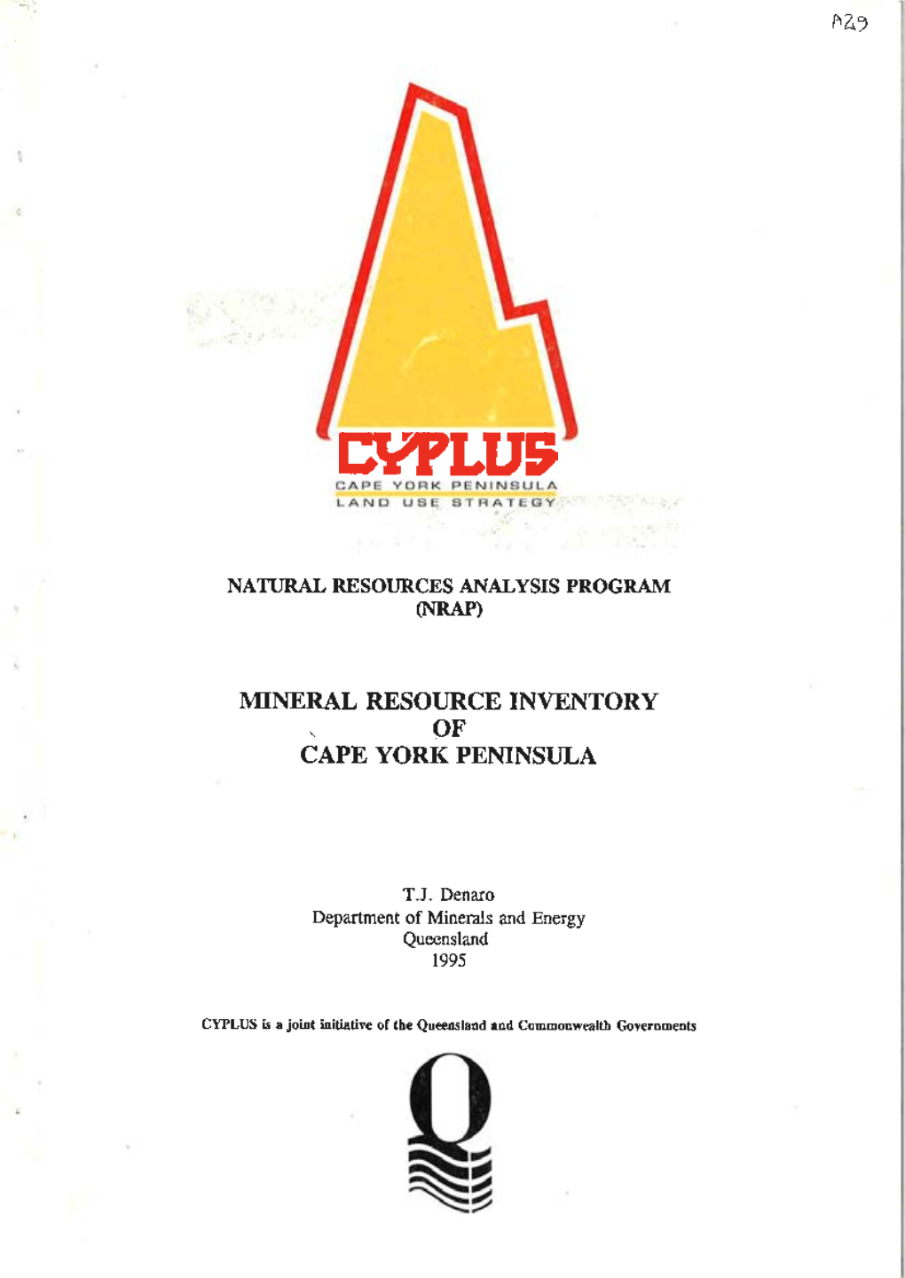 Mineral Resource Inventory of Cape York Peninsula