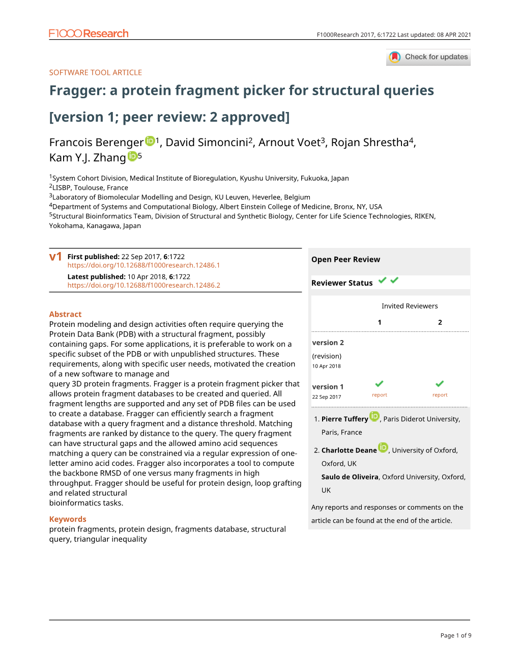 A Protein Fragment Picker for Structural Queries [Version 1; Peer Review: 2 Approved]