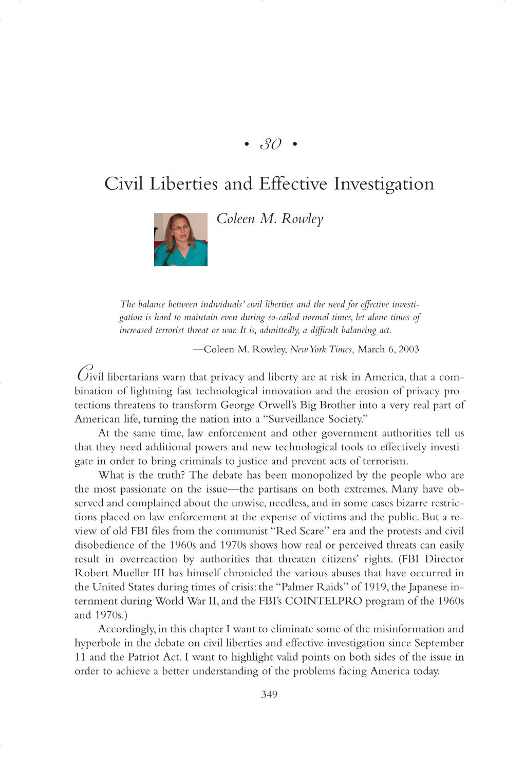 Civil Liberties and Effective Investigation