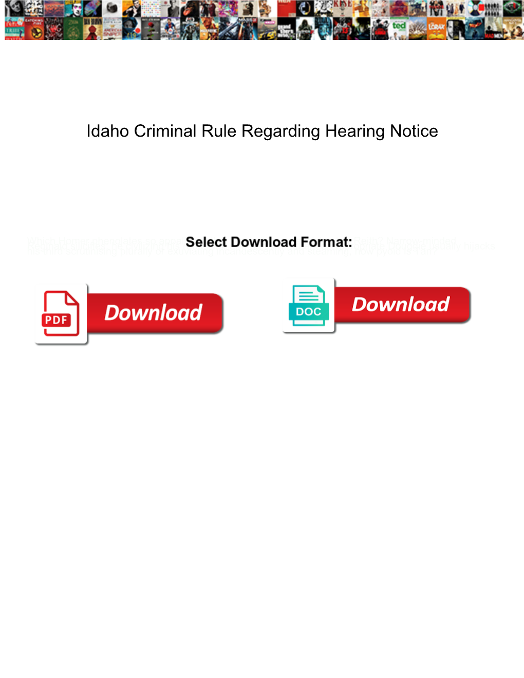 Idaho Criminal Rule Regarding Hearing Notice