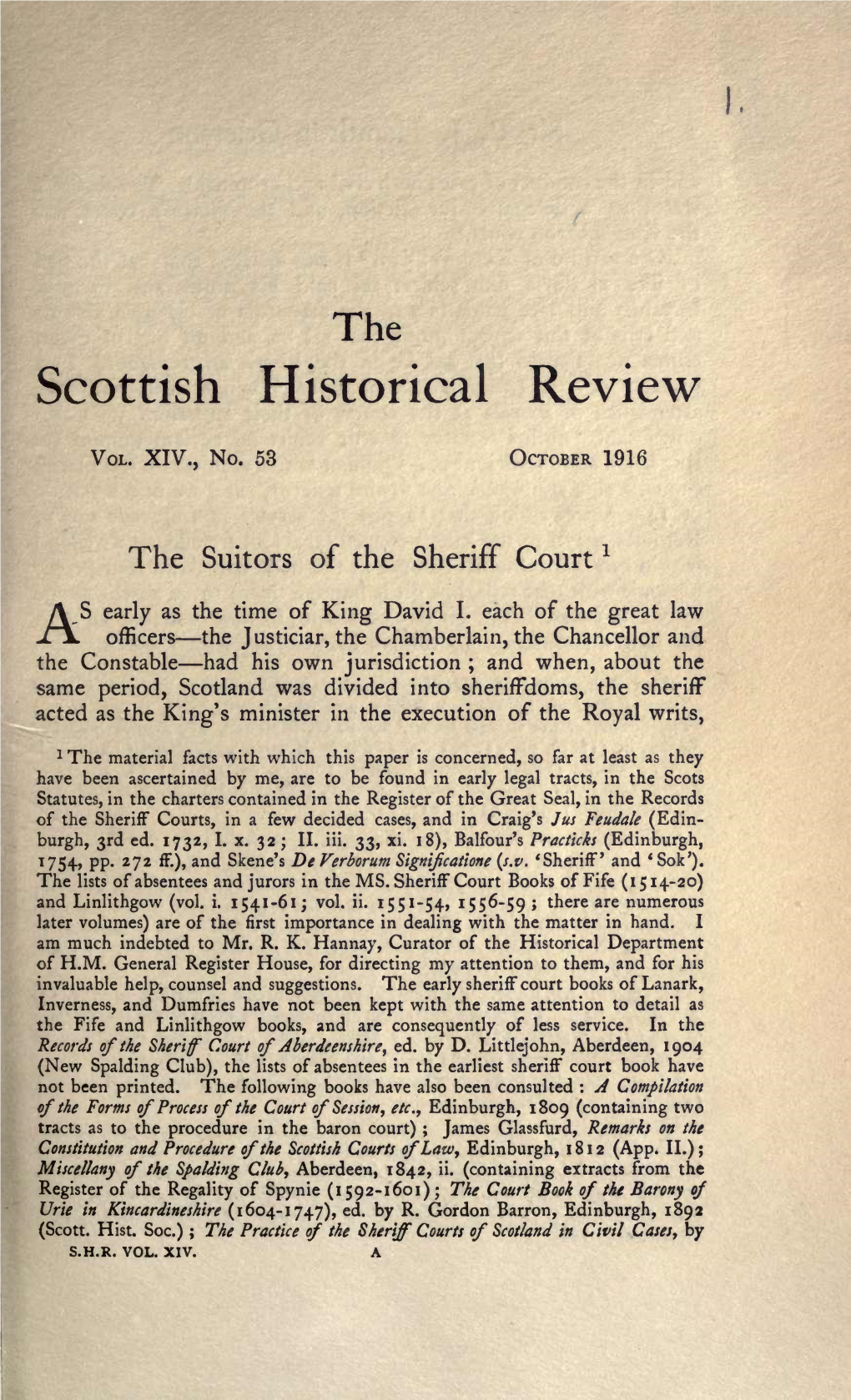 The Scottish Historical Review